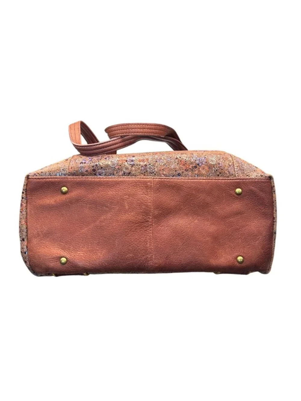 American Leather Co Val Perfect Satchel Vintage Floral shoulder bag Leather Tote